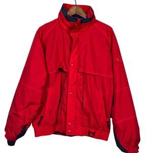 Sierra Sport Winter Coat Jacket Full Zip Lined Red Blue Zip Pocket - L